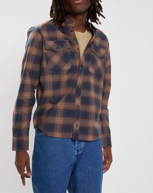 Chemise en Flanelle Tacoma Classic à carreaux bleu marine/marron