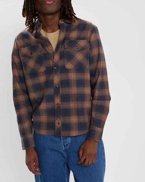 Chemise en Flanelle Tacoma Classic à carreaux bleu marine/marron