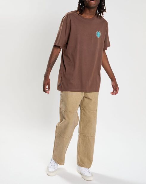 Bruine T-shirt van 100% biologisch katoen met Seal Bp