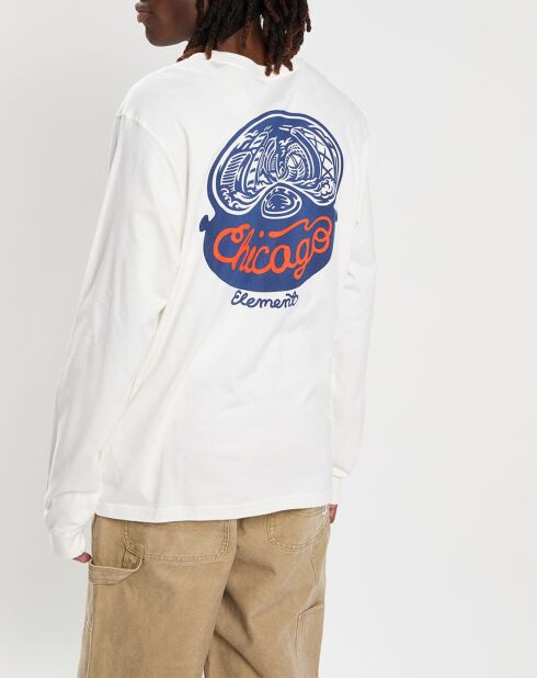 T-Shirt 100% Coton Bio Chicago Il Ls écru