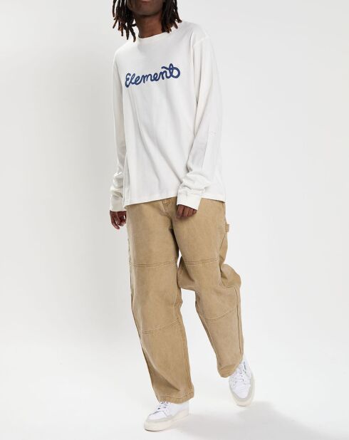 T-Shirt 100% Coton Bio Chicago Il Ls écru
