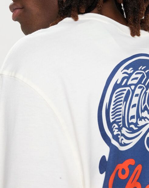 T-Shirt 100% Coton Bio Chicago Il Ls écru