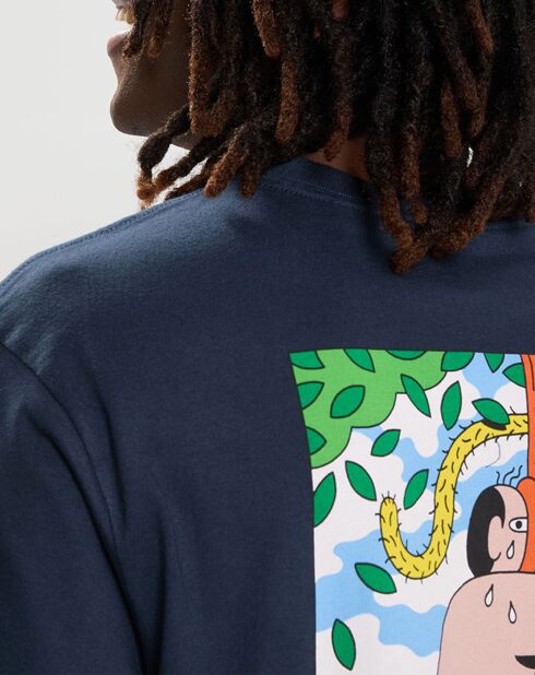 T-Shirt 100% Coton Bio Earth bleu marine