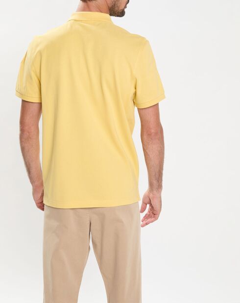 Polo Regular Fit uni piqué jaune clair