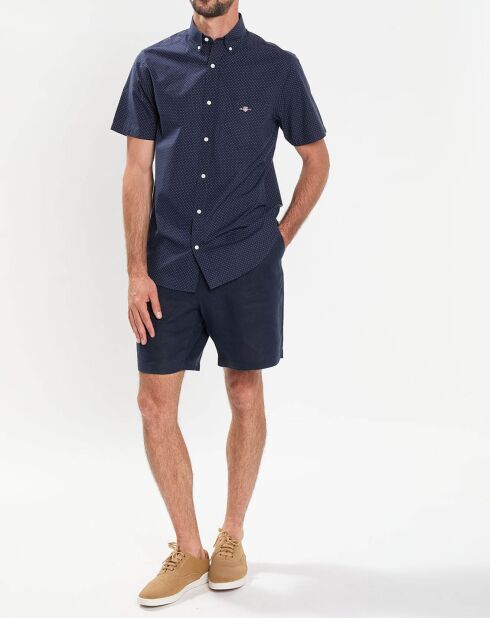 Bermuda 100% Lin bleu