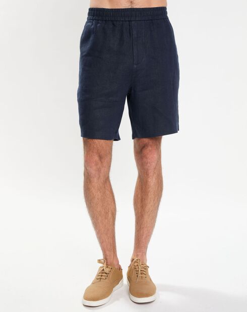 Bermuda 100% Lin bleu