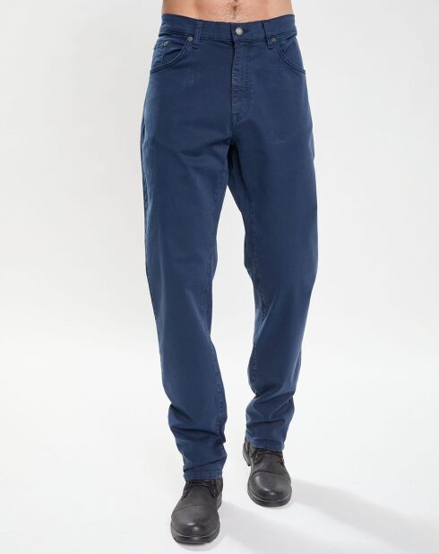 Pantalon Slim Fit 5 poches Wash bleu