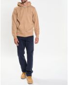 Pantalon Regular Fit Peau de Pêche bleu