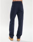 Pantalon Regular Fit Peau de Pêche bleu