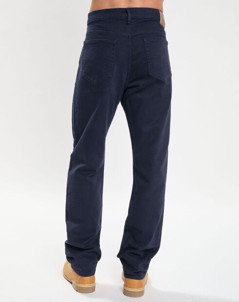 Pantalon Regular Fit Peau de Pêche bleu