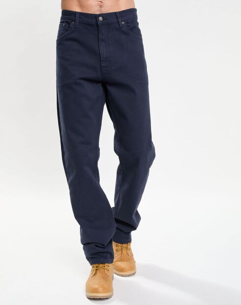 Pantalon Regular Fit Peau de Pêche bleu