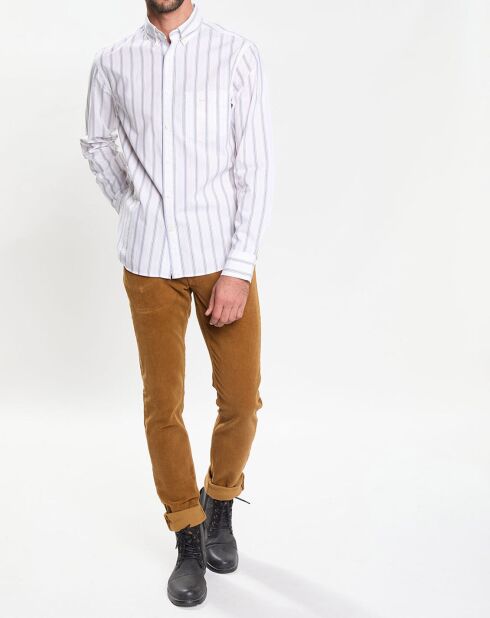 Pantalon Slim Fit en Velours côtelé ocre