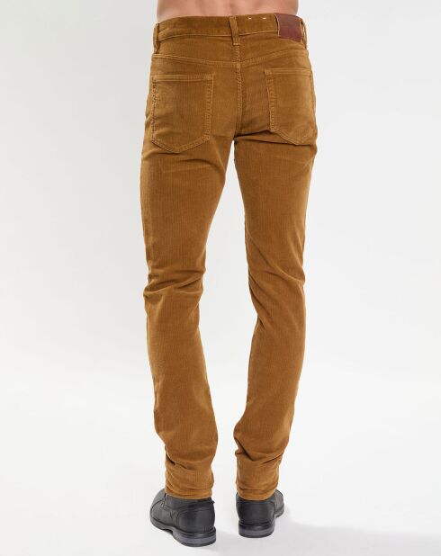 Pantalon Slim Fit en Velours côtelé ocre