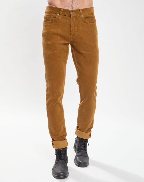 Pantalon Slim Fit en Velours côtelé ocre