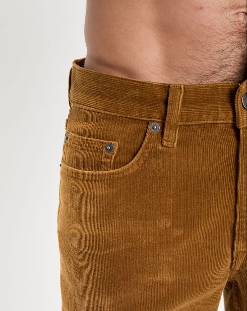 Pantalon Slim Fit en Velours côtelé ocre