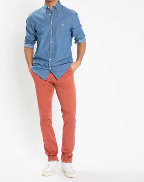 Pantalon chino Slim Fit uni orange moyen