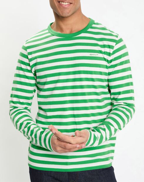 T-Shirt Regular Fit Marinière vert/blanc
