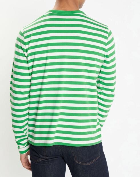 T-Shirt Regular Fit Marinière vert/blanc