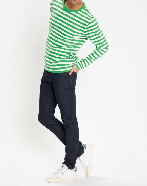 T-Shirt Regular Fit Marinière vert/blanc