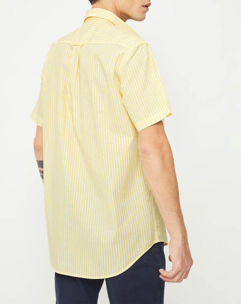 Chemise droite Color rayée jaune