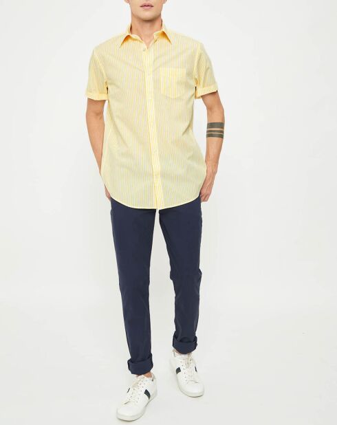 Chemise droite Color rayée jaune