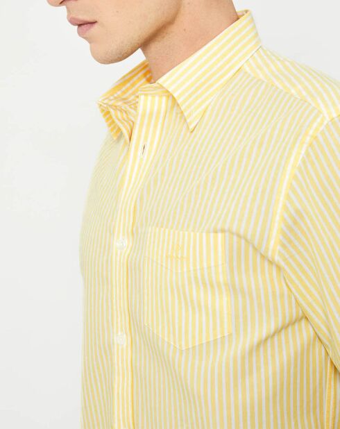 Chemise droite Color rayée jaune