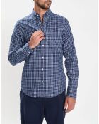 Chemise en Flanelle Slim Fit Vichy bleue