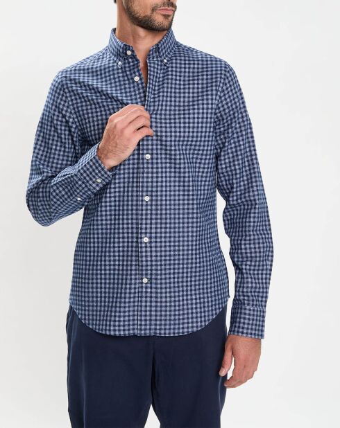 Chemise en Flanelle Slim Fit Vichy bleue