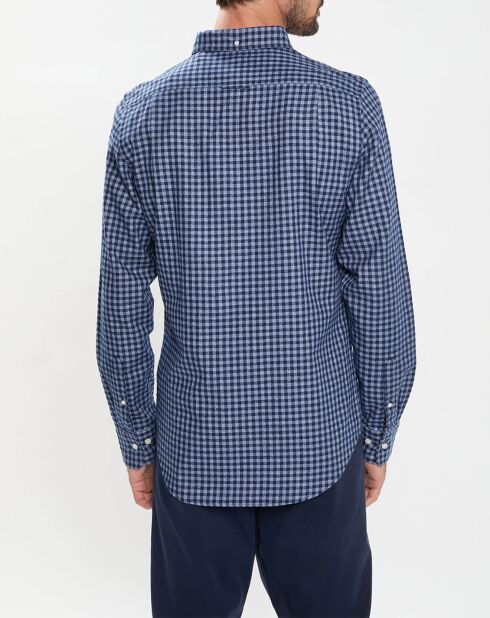 Chemise en Flanelle Slim Fit Vichy bleue