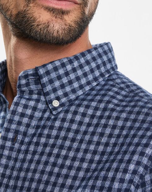 Chemise en Flanelle Slim Fit Vichy bleue