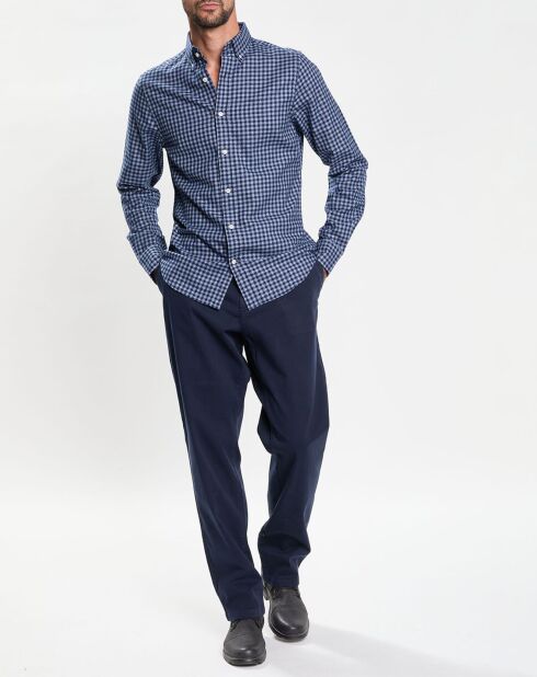 Chemise en Flanelle Slim Fit Vichy bleue