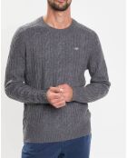 Pull en Laine mélangée Cable gris