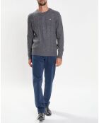 Pull en Laine mélangée Cable gris