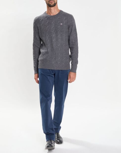 Pull en Laine mélangée Cable gris