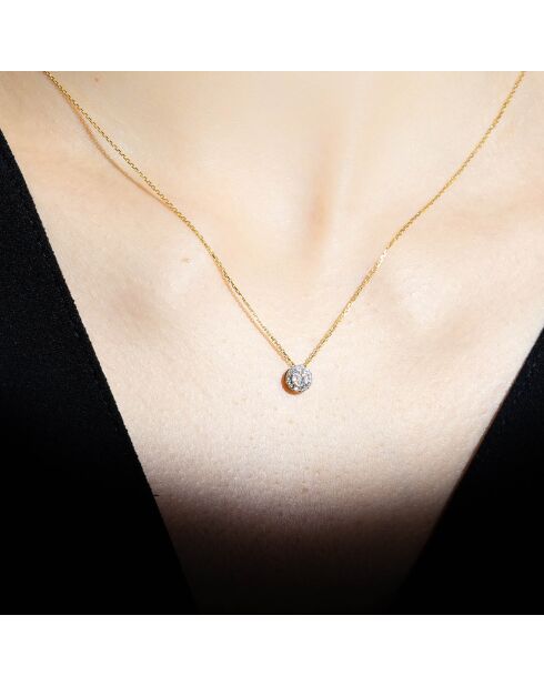 Ciondolo in oro giallo 0,12 ct con diamanti Mon Brillant