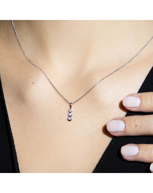 Ciondolo Mini Trilogy Diamond in oro bianco 0,02 ct