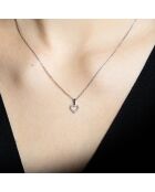Pendentif  Mini Coeur Diamants 0.04 ct or blanc