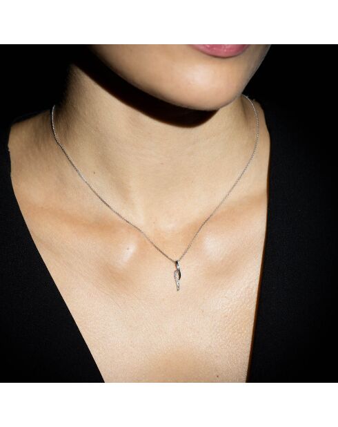 Pendentif  Life Diamants 0.02 ct or blanc
