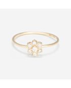 Bague Fleur de Diamants 0.12 ct or jaune