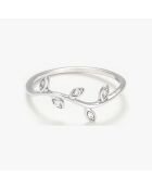 Bague Feuillage enchanté Diamants 0.03 ct or blanc