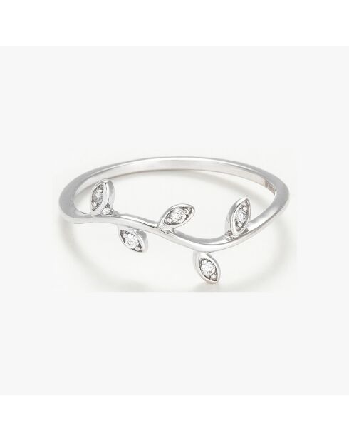 Bague Feuillage enchanté Diamants 0.03 ct or blanc