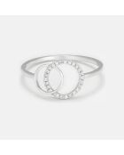 Bague Double Anneau Diamants 0.08 ct or blanc