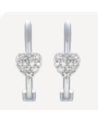 Boucles d'oreilles Coeur jumelle Diamants 0.07 ct or blanc