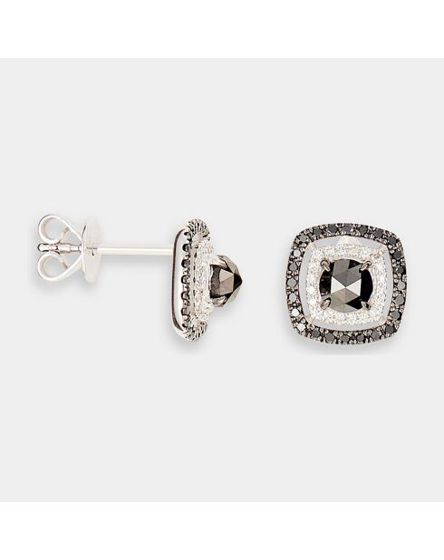 Boucles d'oreilles Kataline Diamants 0.06 ct & Diamants noirs 0.58 ct or blanc