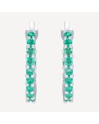 Boucles d'oreilles Lou Emeraudes 0.23 ct or blanc