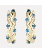 Boucles d'oreilles Tori Topazes bleu london 0.24 ct or jaune