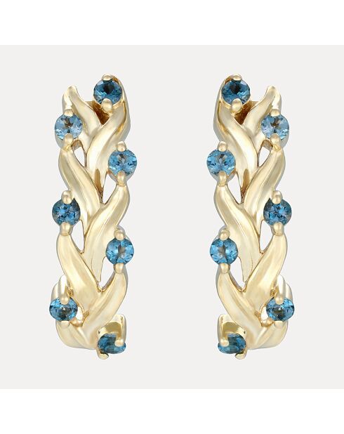 Boucles d'oreilles Tori Topazes bleu london 0.24 ct or jaune