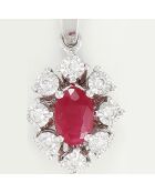 Pendentif Théa Diamants 0.064 ct & Rubis 0.60 ct or blanc