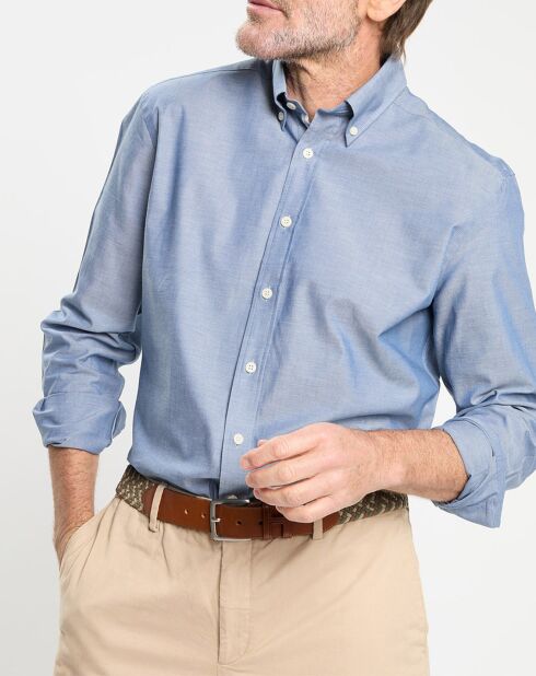 Chemise Slim Fit effet denim bleue