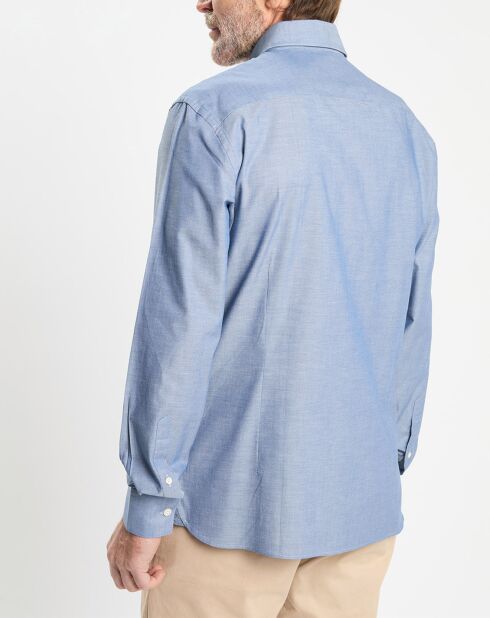 Chemise Slim Fit effet denim bleue